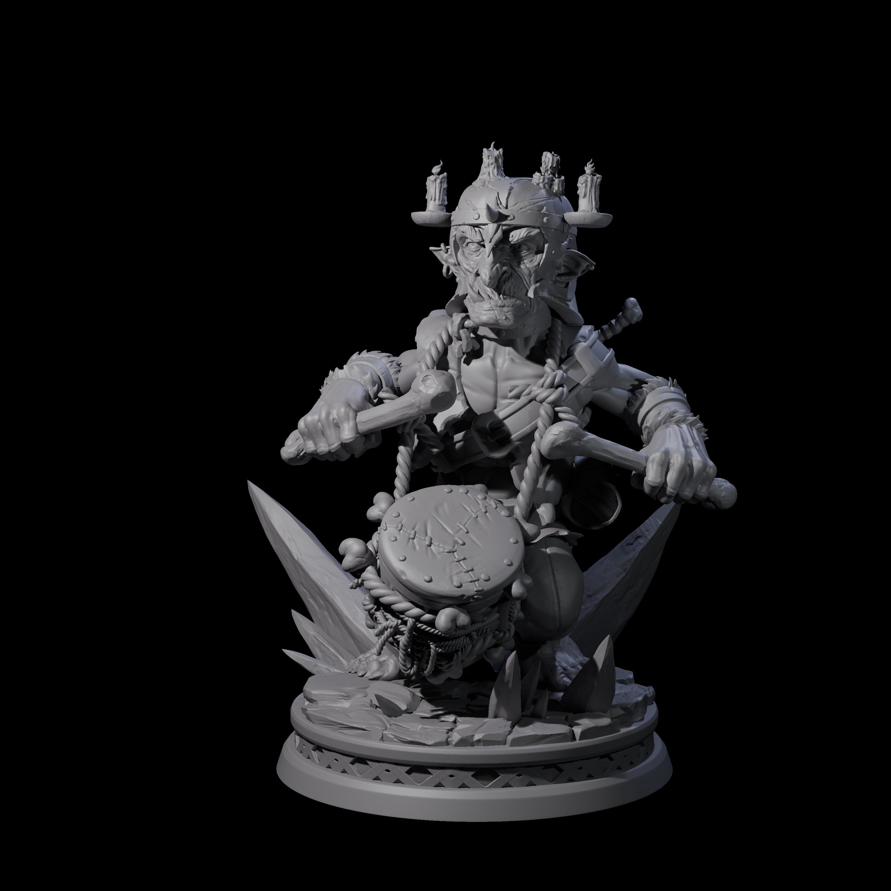 Unflappable Goblin Drummer Miniature for Dungeons and Dragons, Pathfinder or other TTRPGs