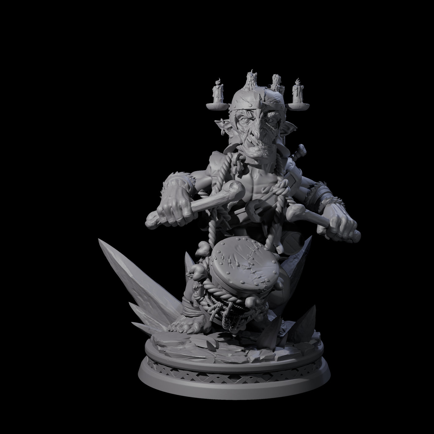 Unflappable Goblin Drummer Miniature for Dungeons and Dragons, Pathfinder or other TTRPGs