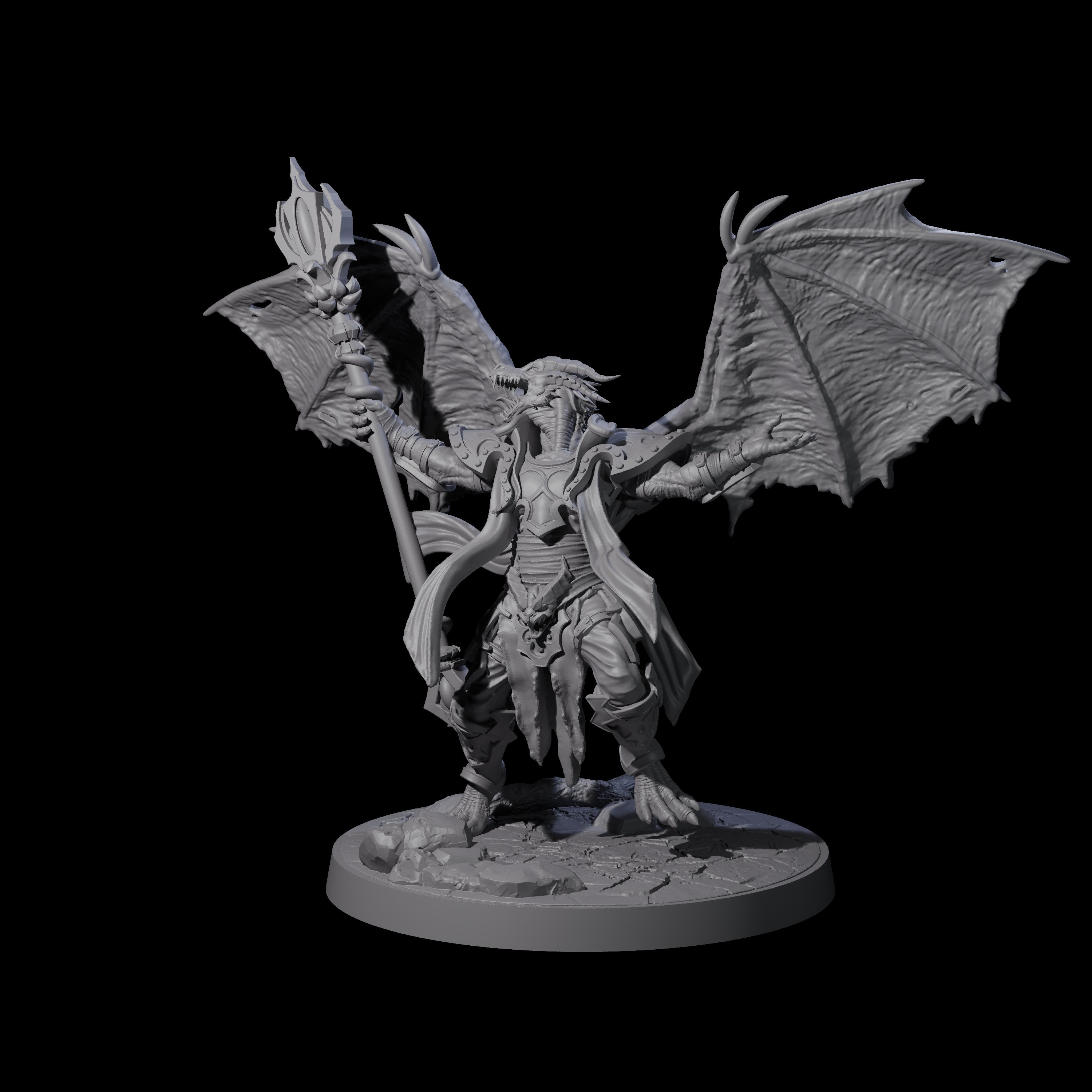 Unfurled Dragonborn Archmage Miniature for Dungeons and Dragons, Pathfinder or other TTRPGs