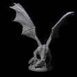 Unfurled Silver Dragon Miniature for Dungeons and Dragons, Pathfinder or other TTRPGs