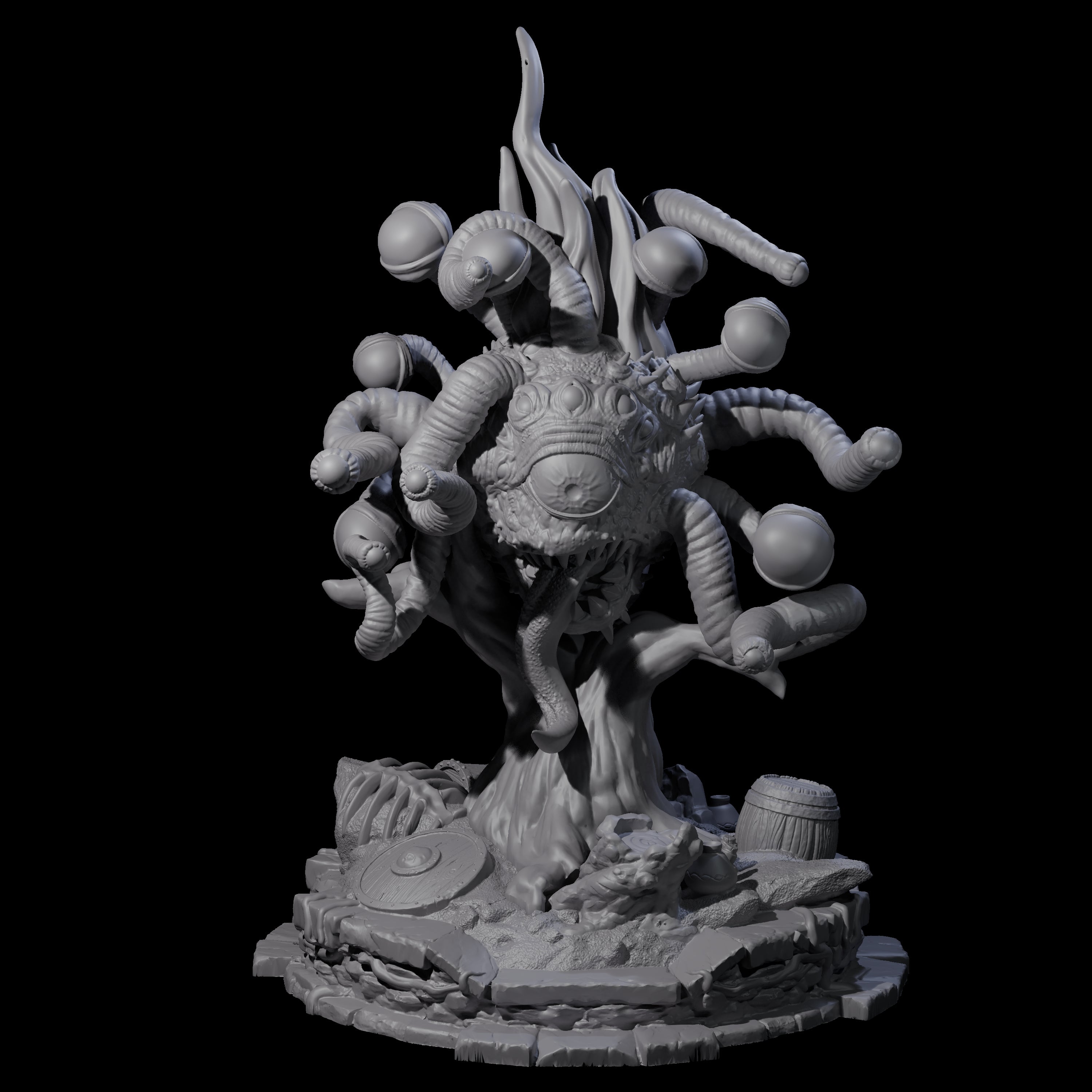 Unhinged Beholder Miniature for Dungeons and Dragons, Pathfinder or other TTRPGs