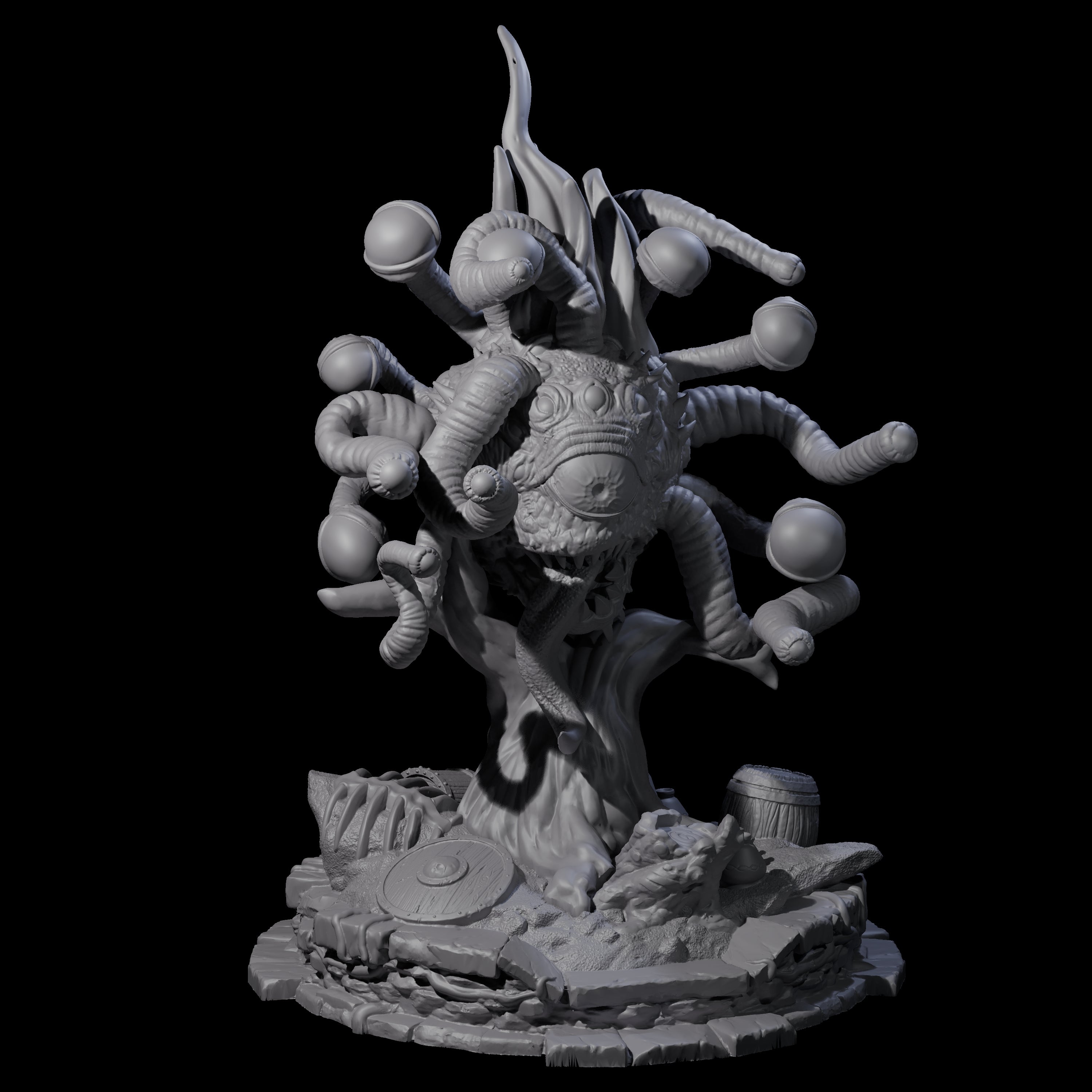 Unhinged Beholder Miniature for Dungeons and Dragons, Pathfinder or other TTRPGs