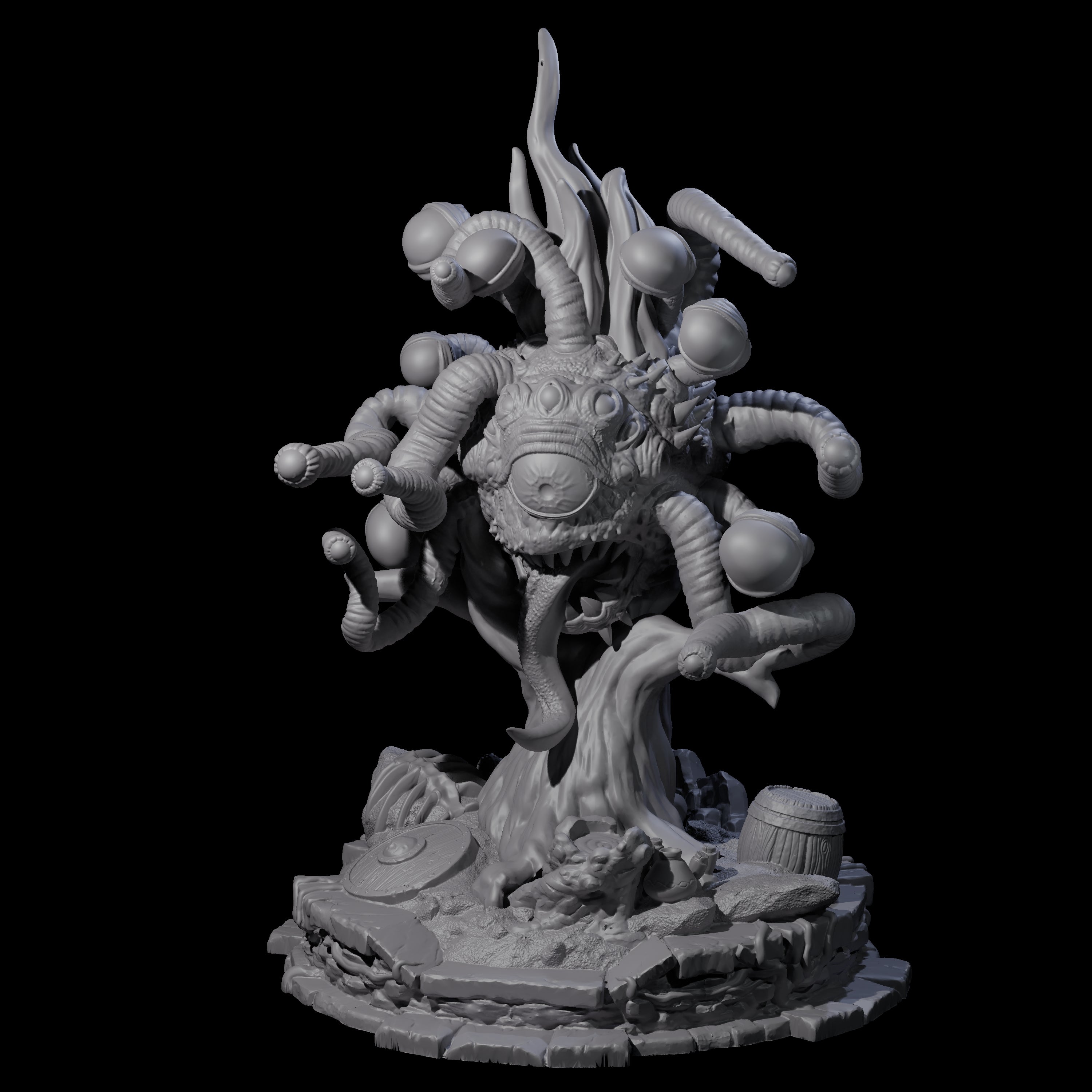 Unhinged Beholder Miniature for Dungeons and Dragons, Pathfinder or other TTRPGs