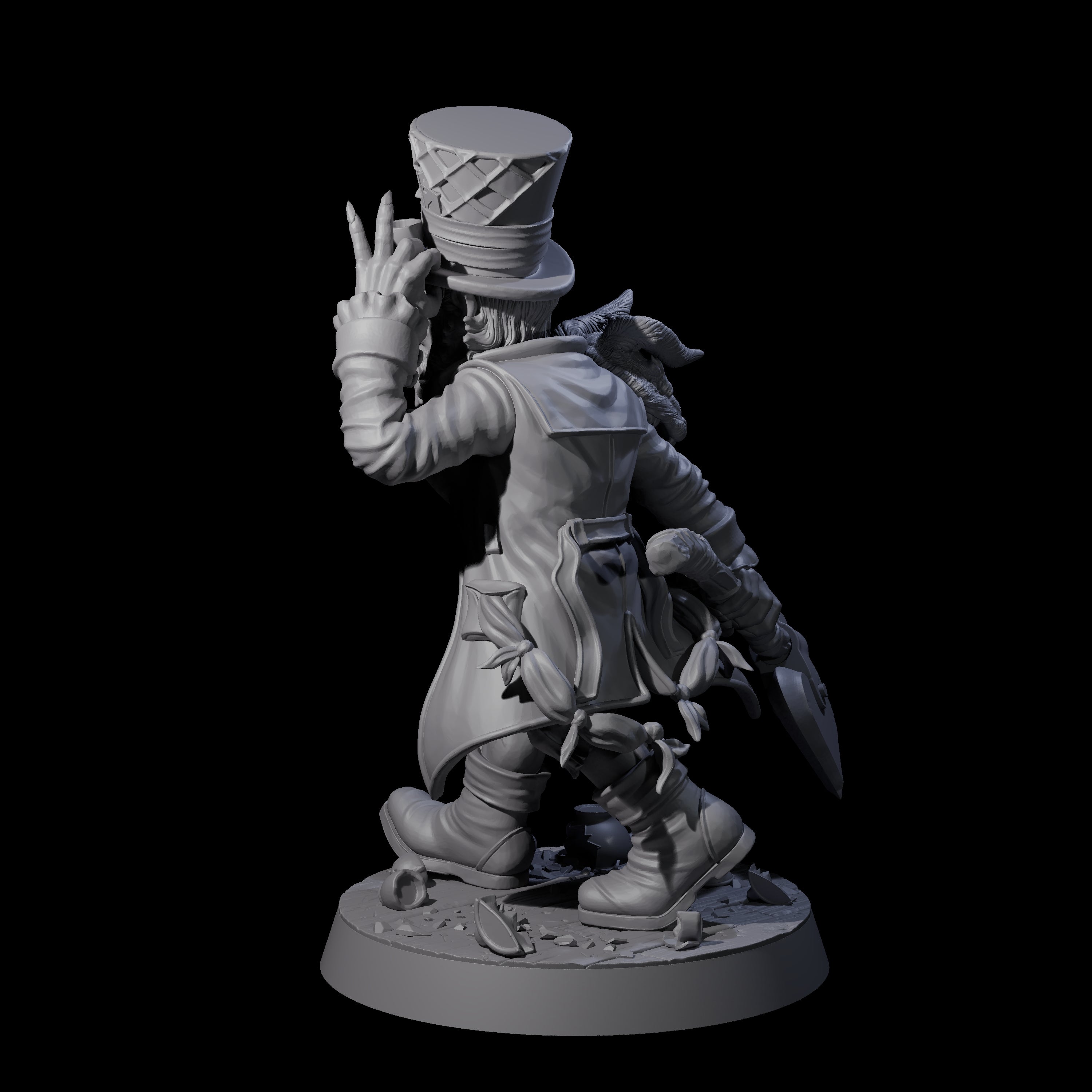 Unhinged Goblin Mad Hatter Miniature for Dungeons and Dragons, Pathfinder or other TTRPGs