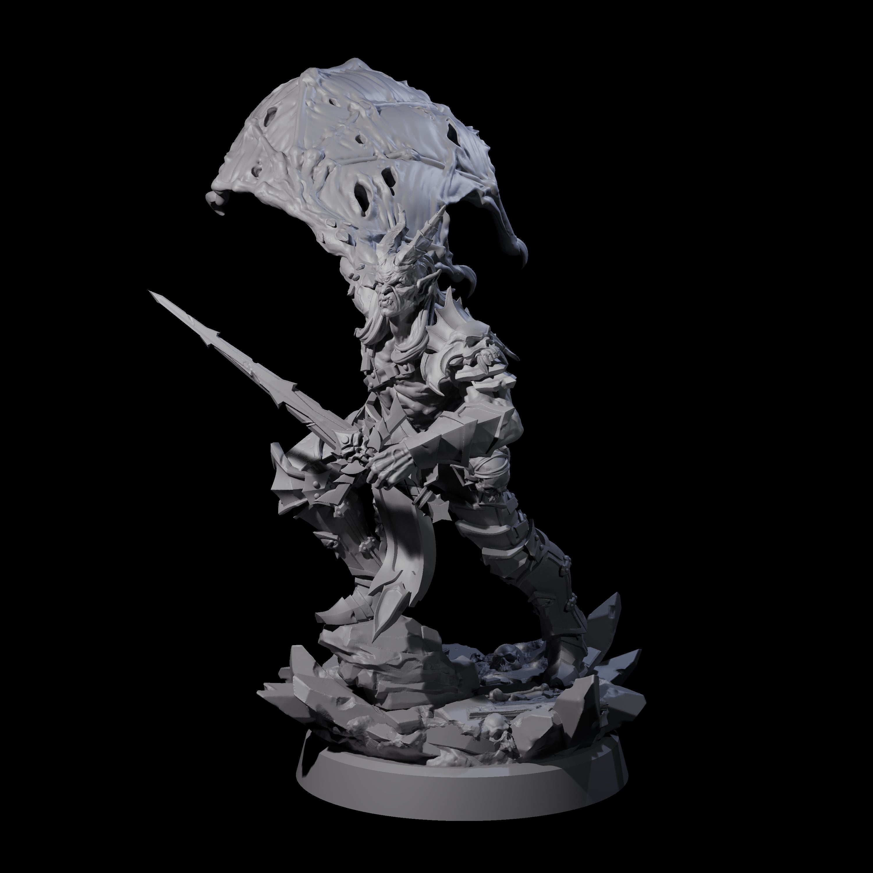 Unholy Half Winged Cambion A Miniature for Dungeons and Dragons, Pathfinder or other TTRPGs