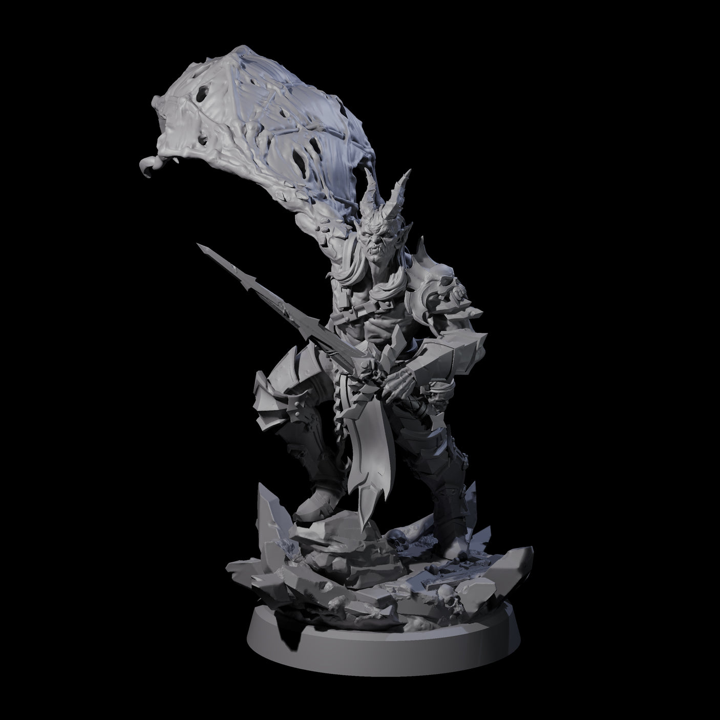 Unholy Half Winged Cambion A Miniature for Dungeons and Dragons, Pathfinder or other TTRPGs