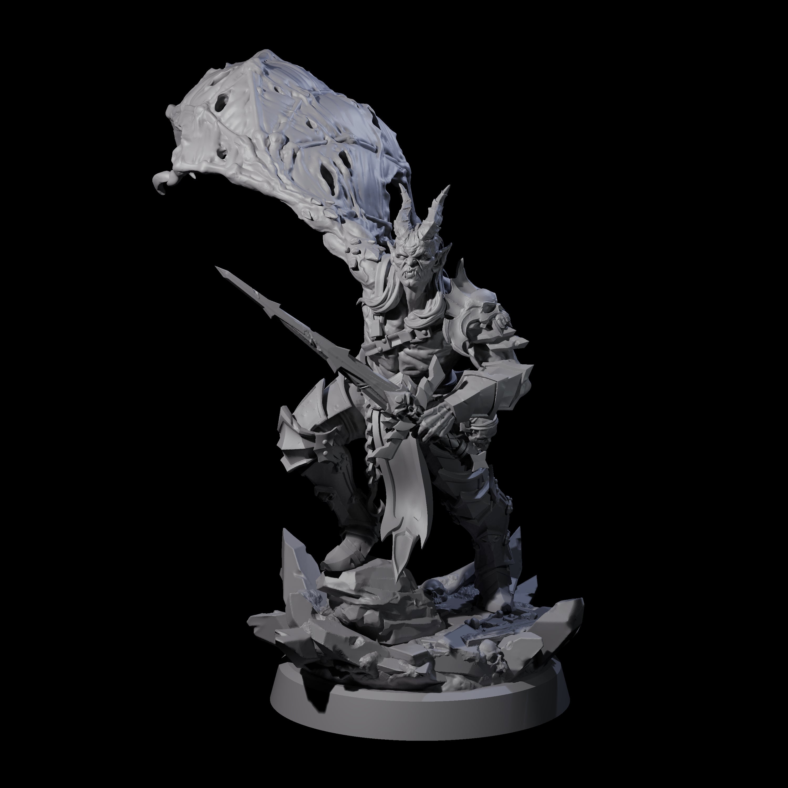 Unholy Half Winged Cambion A Miniature for Dungeons and Dragons, Pathfinder or other TTRPGs