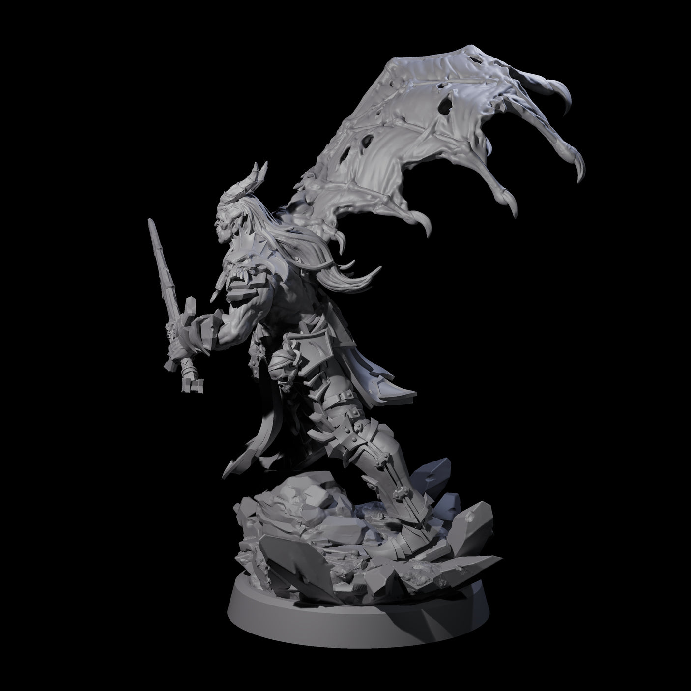 Unholy Half Winged Cambion A Miniature for Dungeons and Dragons, Pathfinder or other TTRPGs