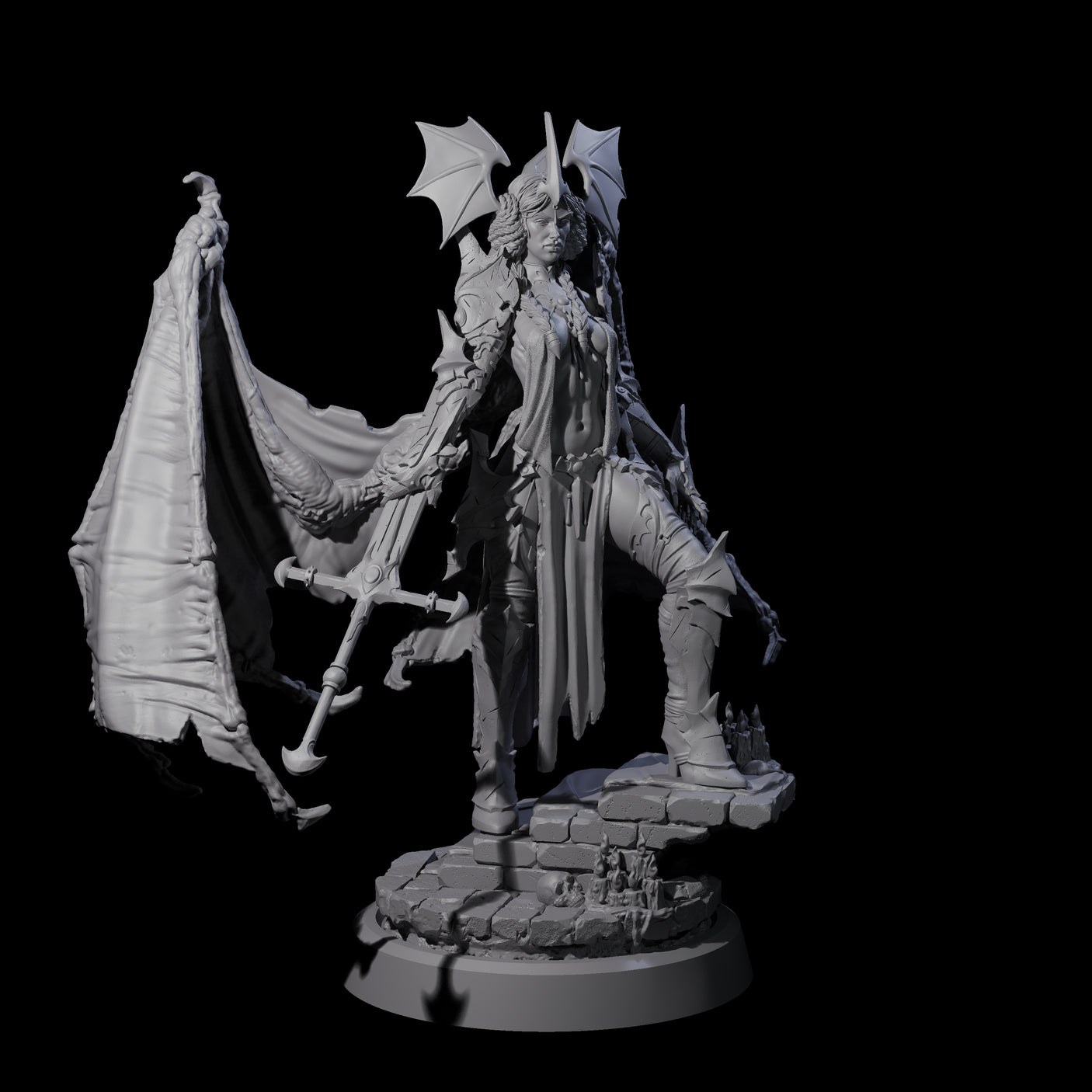Unholy Nephilim Fighter A Miniature for Dungeons and Dragons, Pathfinder or other TTRPGs