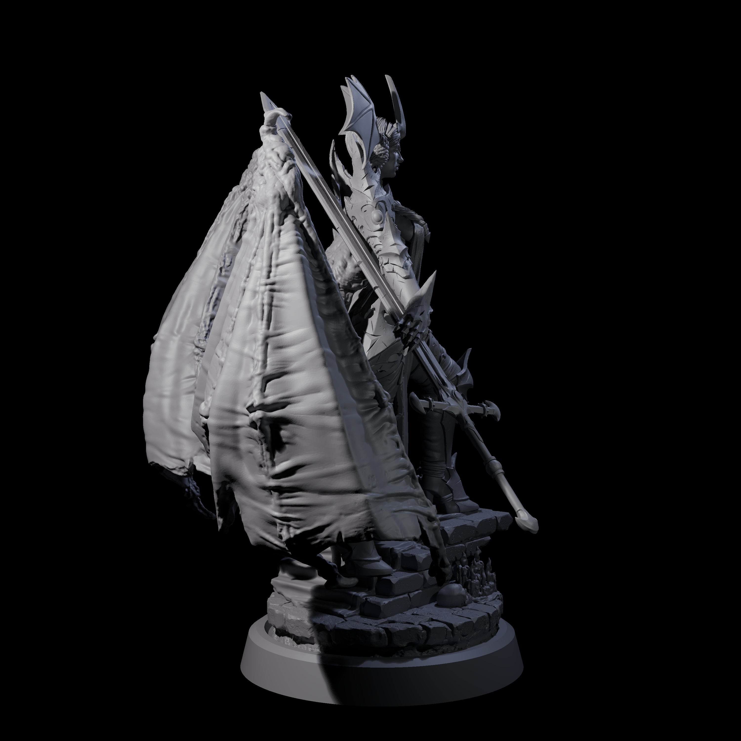 Unholy Nephilim Fighter A Miniature for Dungeons and Dragons, Pathfinder or other TTRPGs