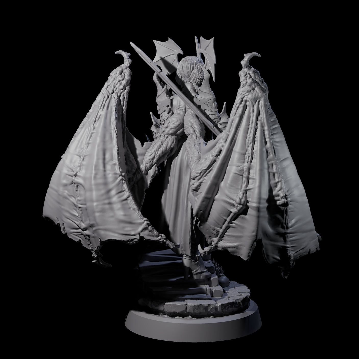 Unholy Nephilim Fighter A Miniature for Dungeons and Dragons, Pathfinder or other TTRPGs