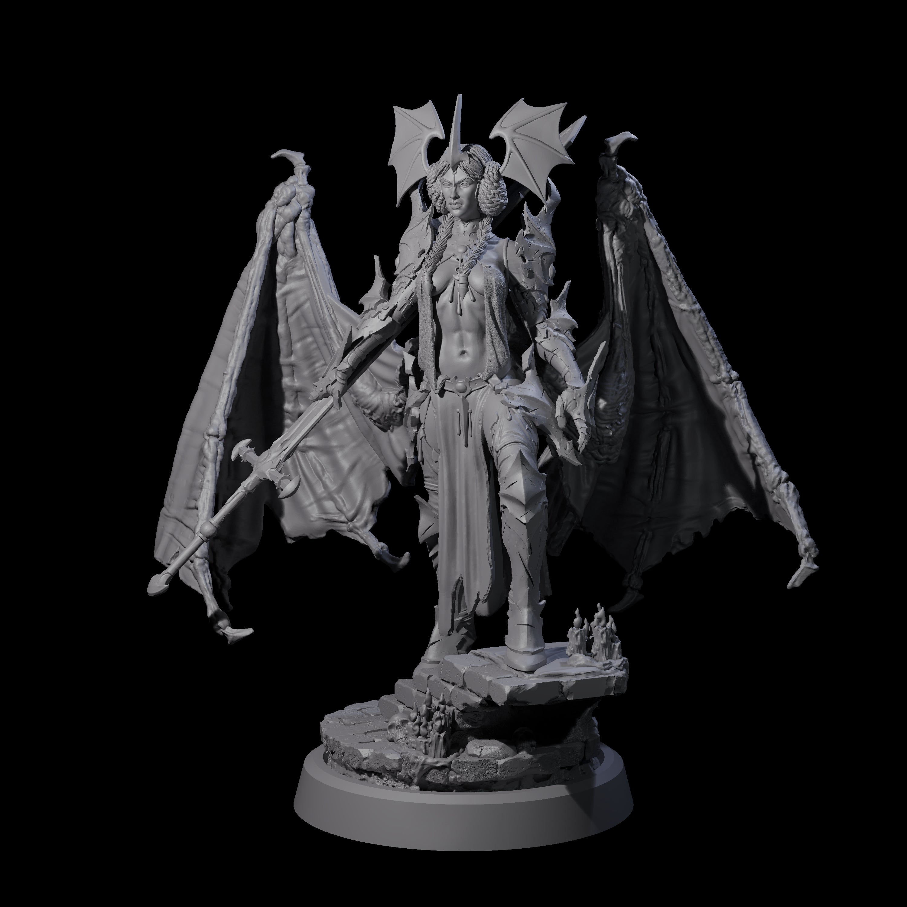 Unholy Nephilim Fighter A Miniature for Dungeons and Dragons, Pathfinder or other TTRPGs