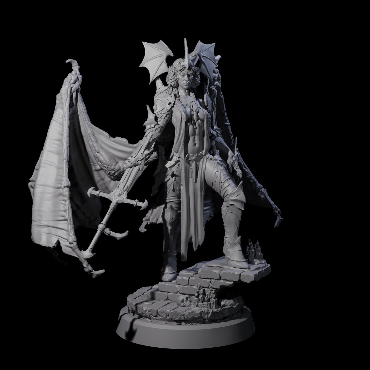 Unholy Nephilim Fighter A Miniature for Dungeons and Dragons, Pathfinder or other TTRPGs