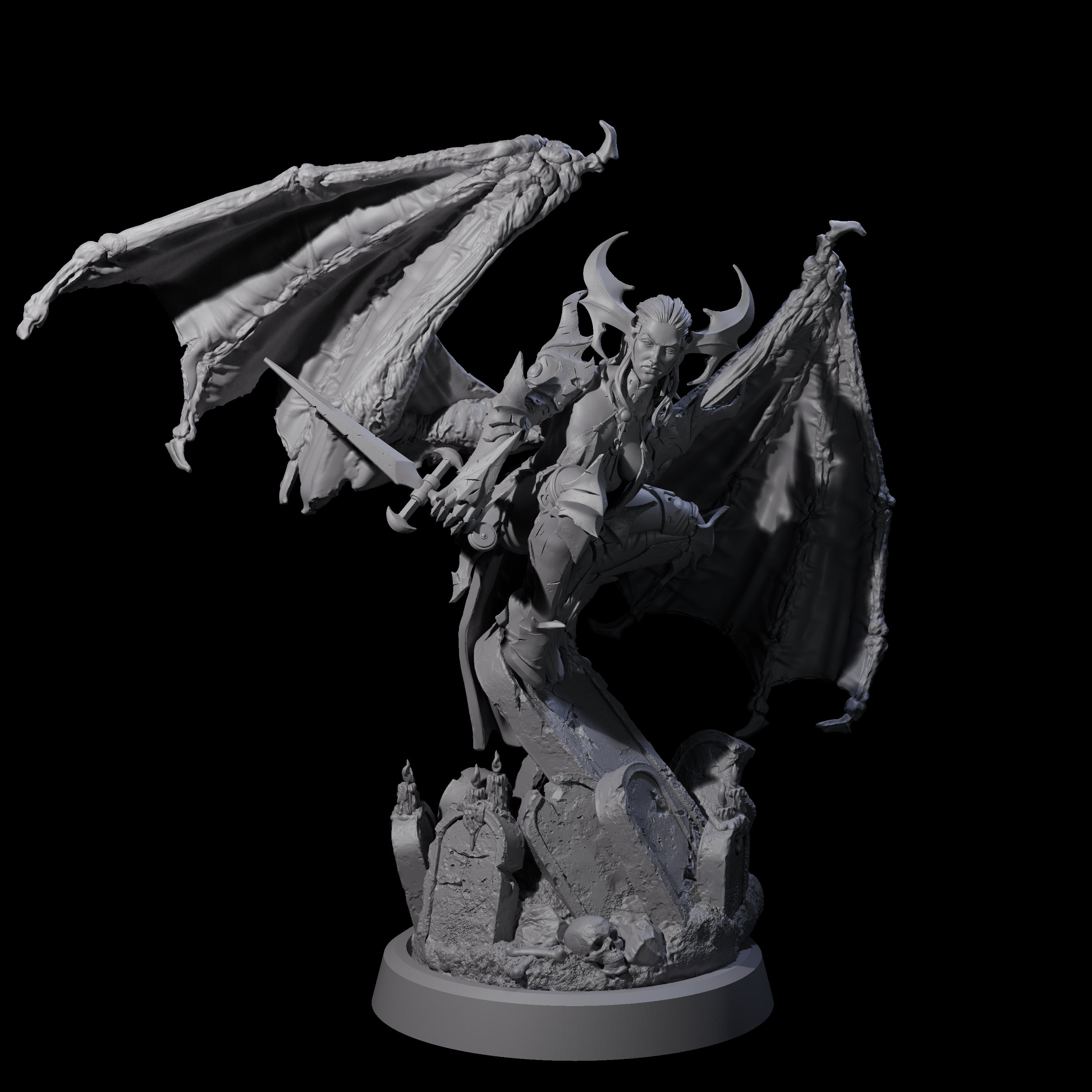 Unholy Nephilim Fighter C Miniature for Dungeons and Dragons, Pathfinder or other TTRPGs