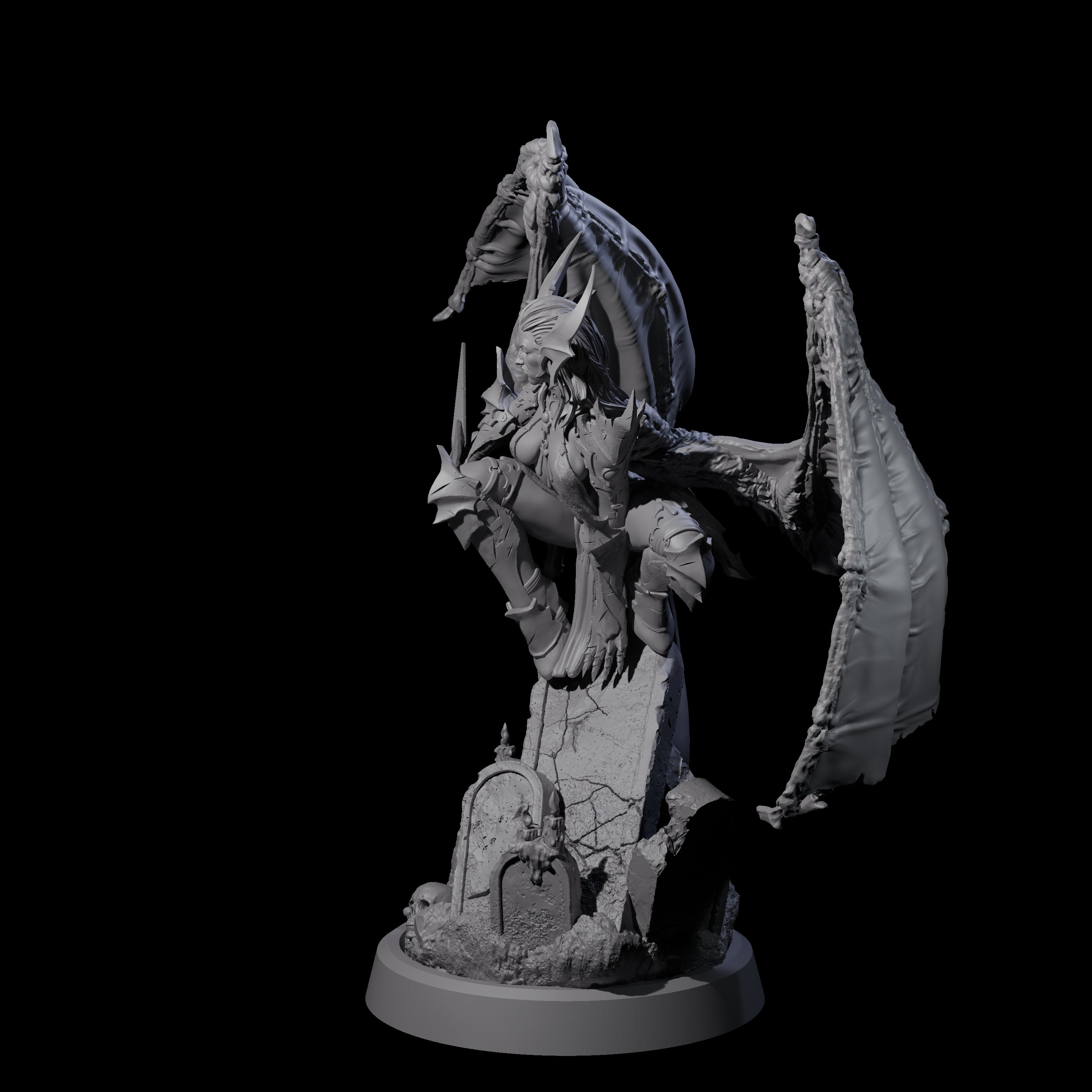 Unholy Nephilim Fighter C Miniature for Dungeons and Dragons, Pathfinder or other TTRPGs