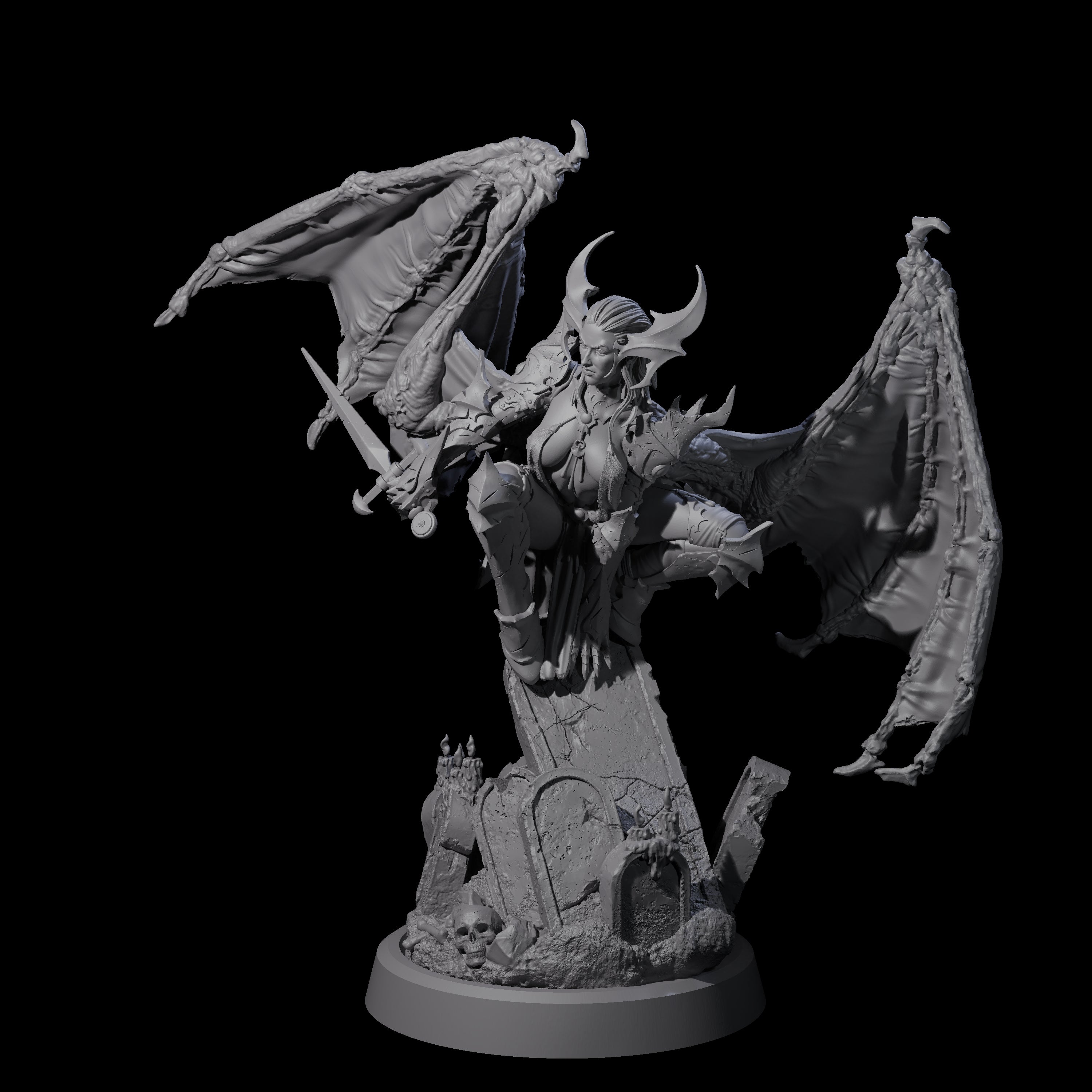 Unholy Nephilim Fighter C Miniature for Dungeons and Dragons, Pathfinder or other TTRPGs