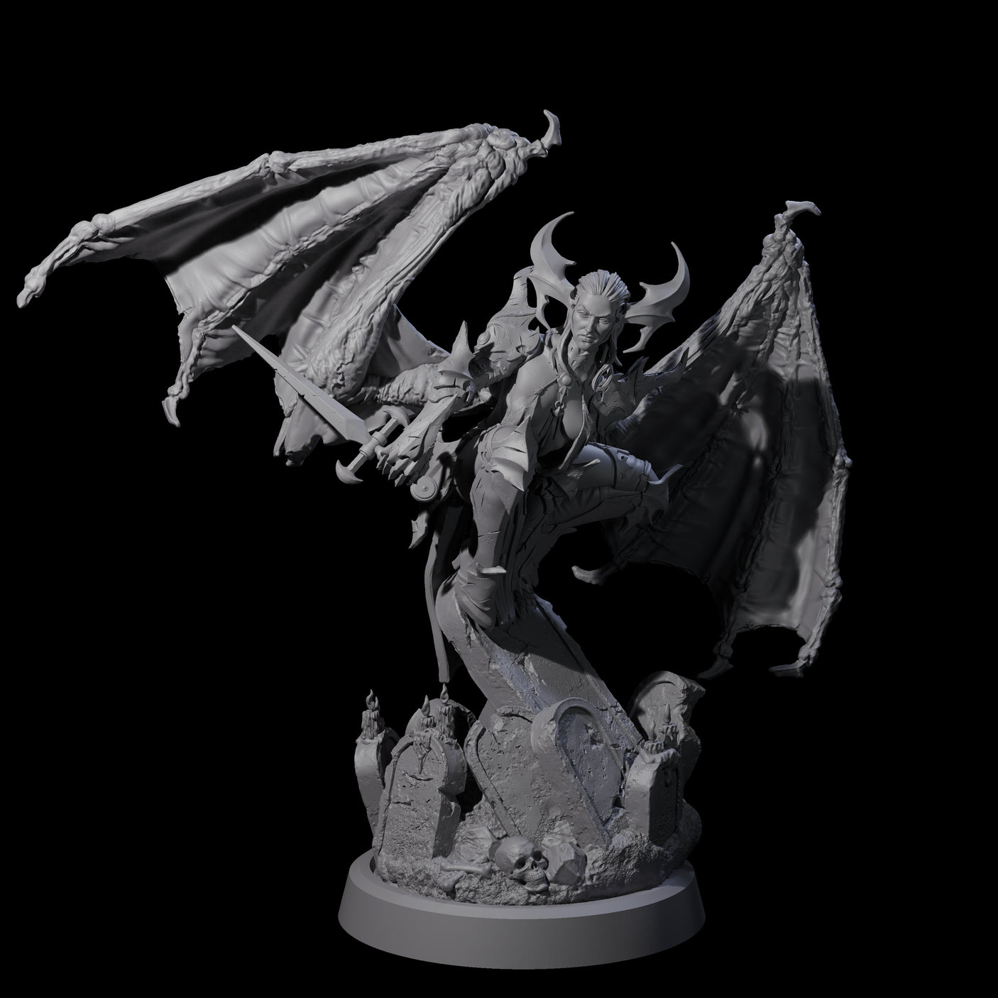 Unholy Nephilim Fighter C Miniature for Dungeons and Dragons, Pathfinder or other TTRPGs
