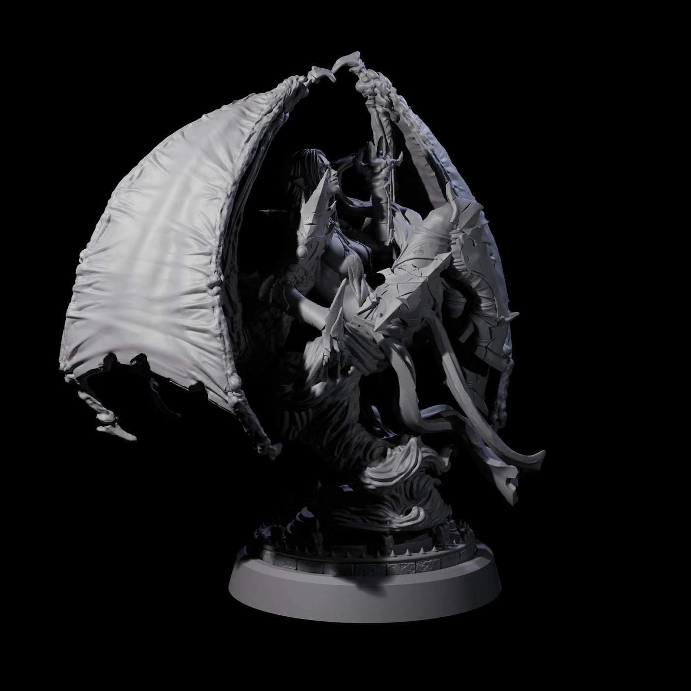 Unholy Nephilim Fighter D Miniature for Dungeons and Dragons, Pathfinder or other TTRPGs