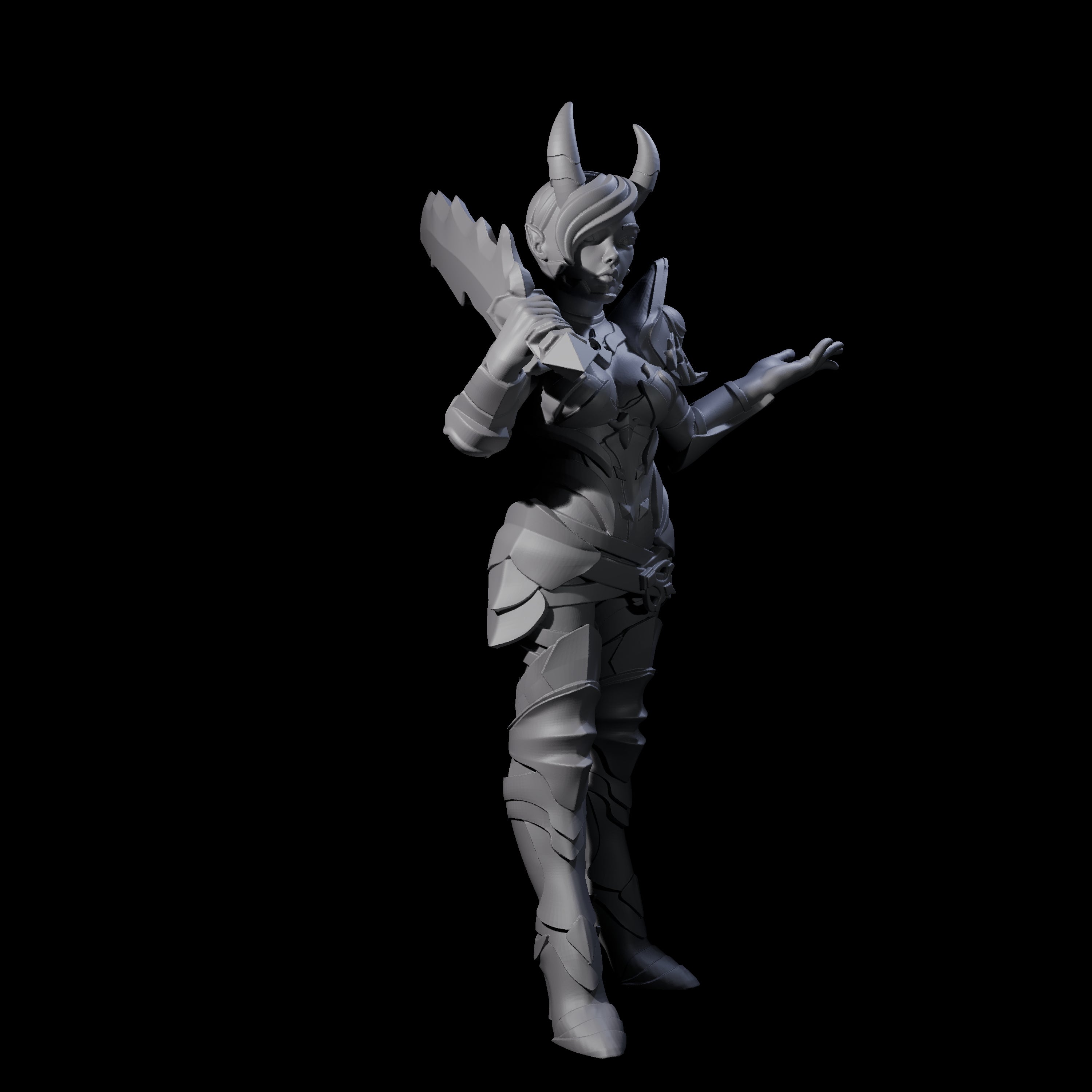 Unimpressived Tiefling Warrior Miniature for Dungeons and Dragons, Pathfinder or other TTRPGs