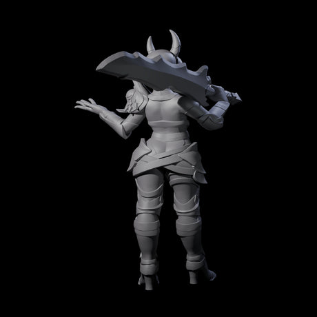 Unimpressived Tiefling Warrior Miniature for Dungeons and Dragons, Pathfinder or other TTRPGs
