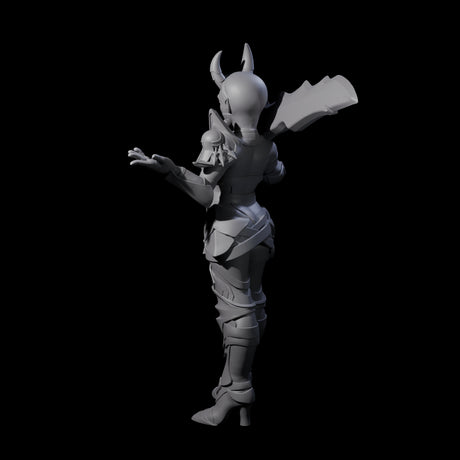 Unimpressived Tiefling Warrior Miniature for Dungeons and Dragons, Pathfinder or other TTRPGs