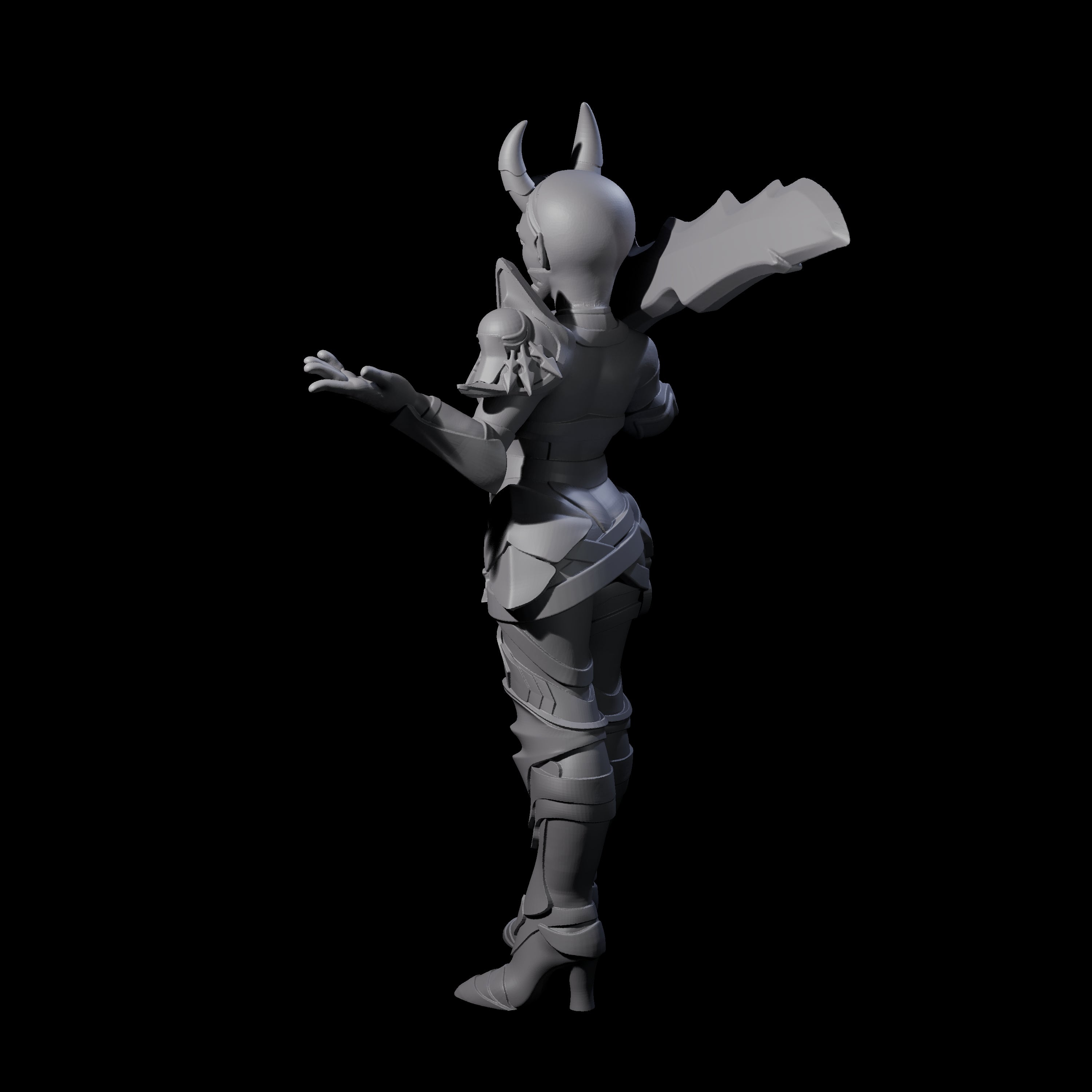 Unimpressived Tiefling Warrior Miniature for Dungeons and Dragons, Pathfinder or other TTRPGs