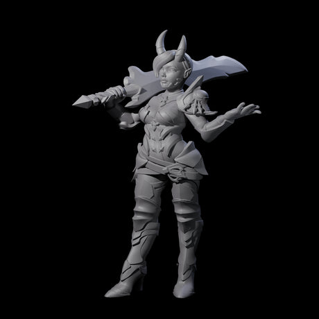 Unimpressived Tiefling Warrior Miniature for Dungeons and Dragons, Pathfinder or other TTRPGs