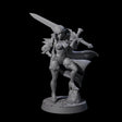 Unrealistic Sword Fighter Miniature for Dungeons and Dragons, Pathfinder or other TTRPGs
