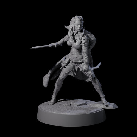 Valhya - Poised Hunter Miniature for Dungeons and Dragons, Pathfinder or other TTRPGs