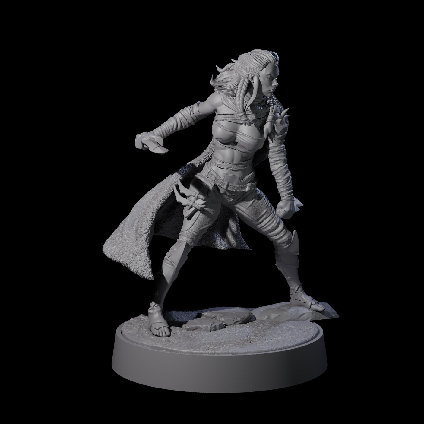 Valhya - Poised Hunter Miniature for Dungeons and Dragons, Pathfinder or other TTRPGs