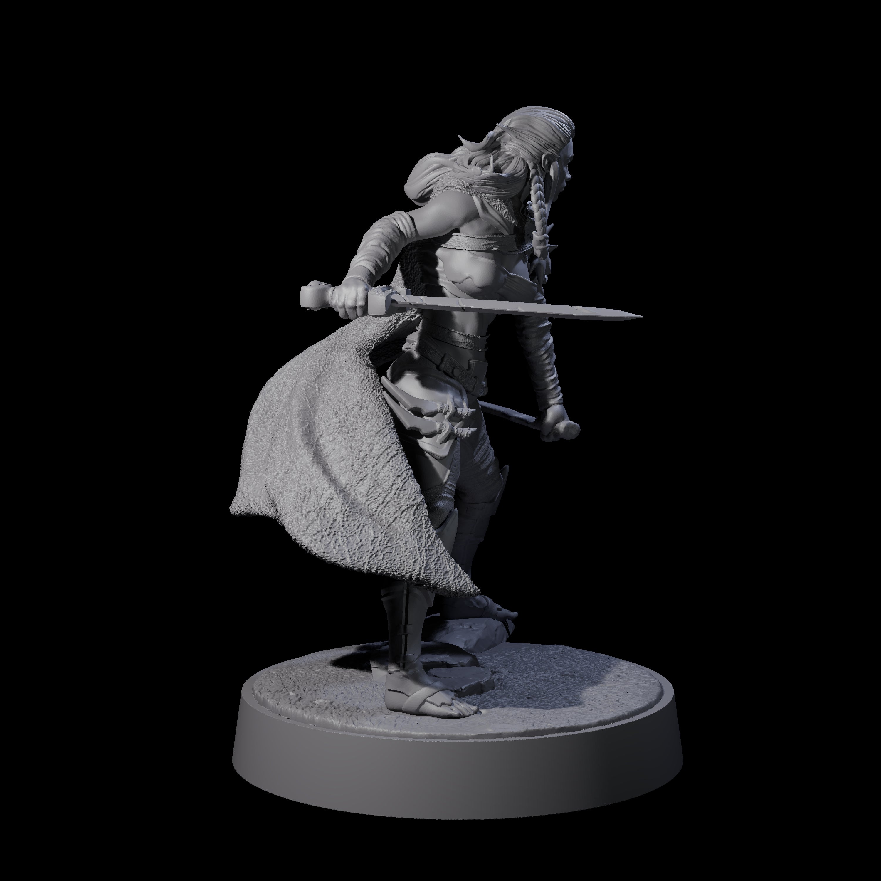 Valhya - Poised Hunter Miniature for Dungeons and Dragons, Pathfinder or other TTRPGs
