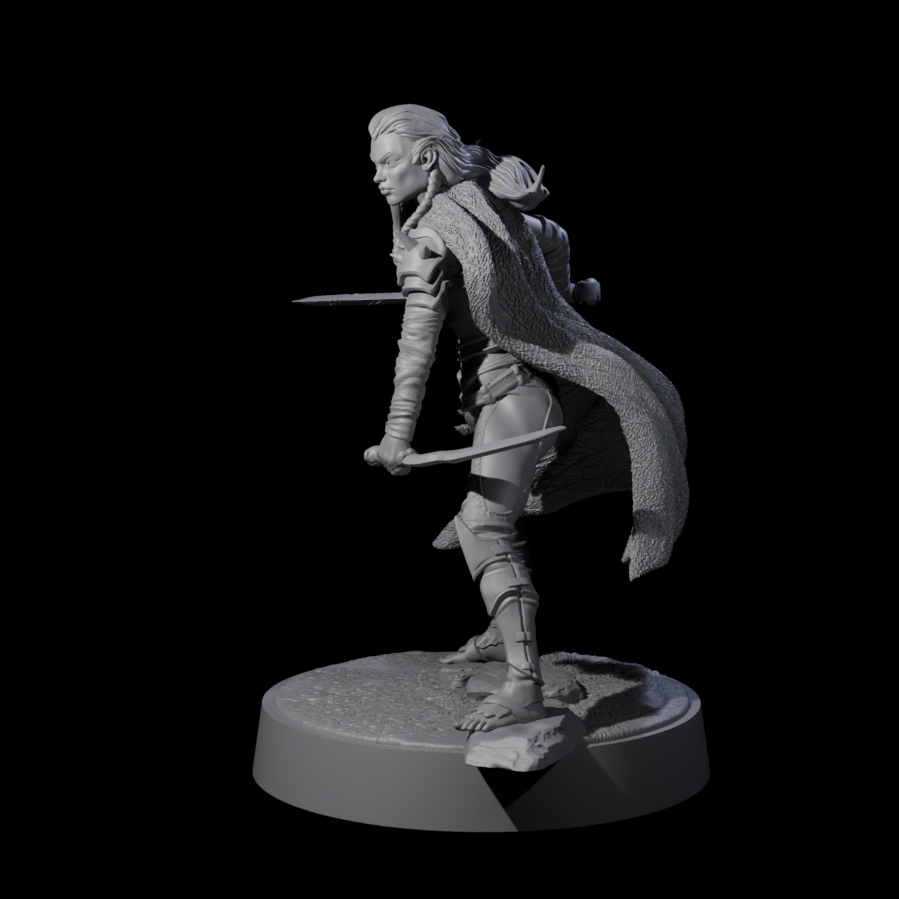 Valhya - Poised Hunter Miniature for Dungeons and Dragons, Pathfinder or other TTRPGs