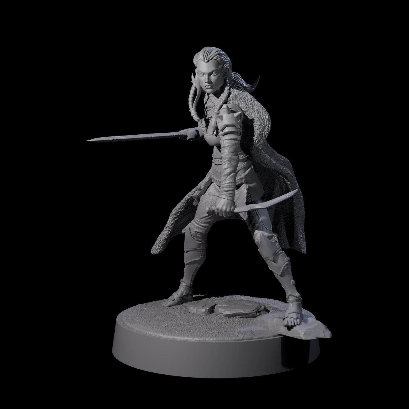 Valhya - Poised Hunter Miniature for Dungeons and Dragons, Pathfinder or other TTRPGs