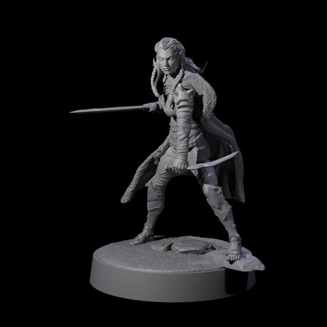 Valhya - Poised Hunter Miniature for Dungeons and Dragons, Pathfinder or other TTRPGs