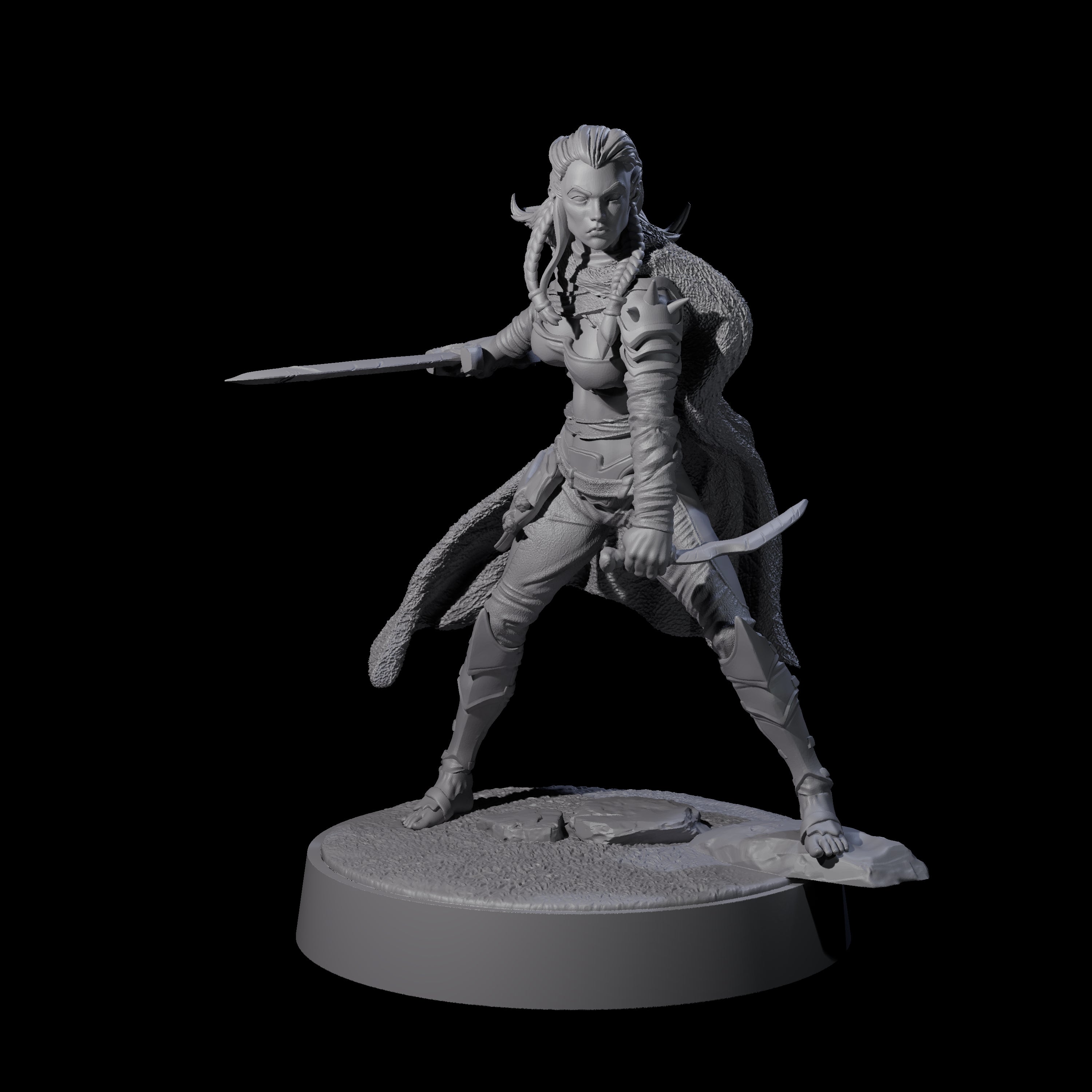 Valhya - Poised Hunter Miniature for Dungeons and Dragons, Pathfinder or other TTRPGs