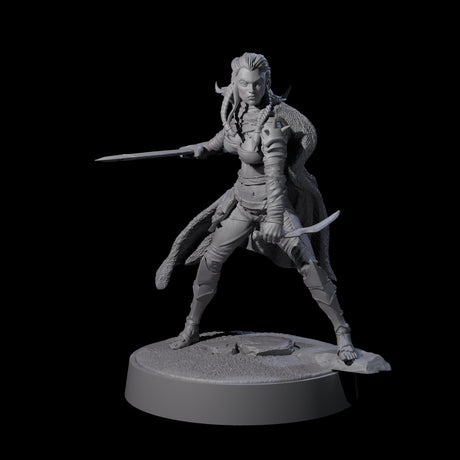 Valhya - Poised Hunter Miniature for Dungeons and Dragons, Pathfinder or other TTRPGs