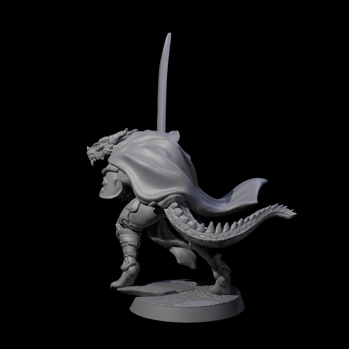 Valiant Dragonborn Crusader C Miniature for Dungeons and Dragons, Pathfinder or other TTRPGs