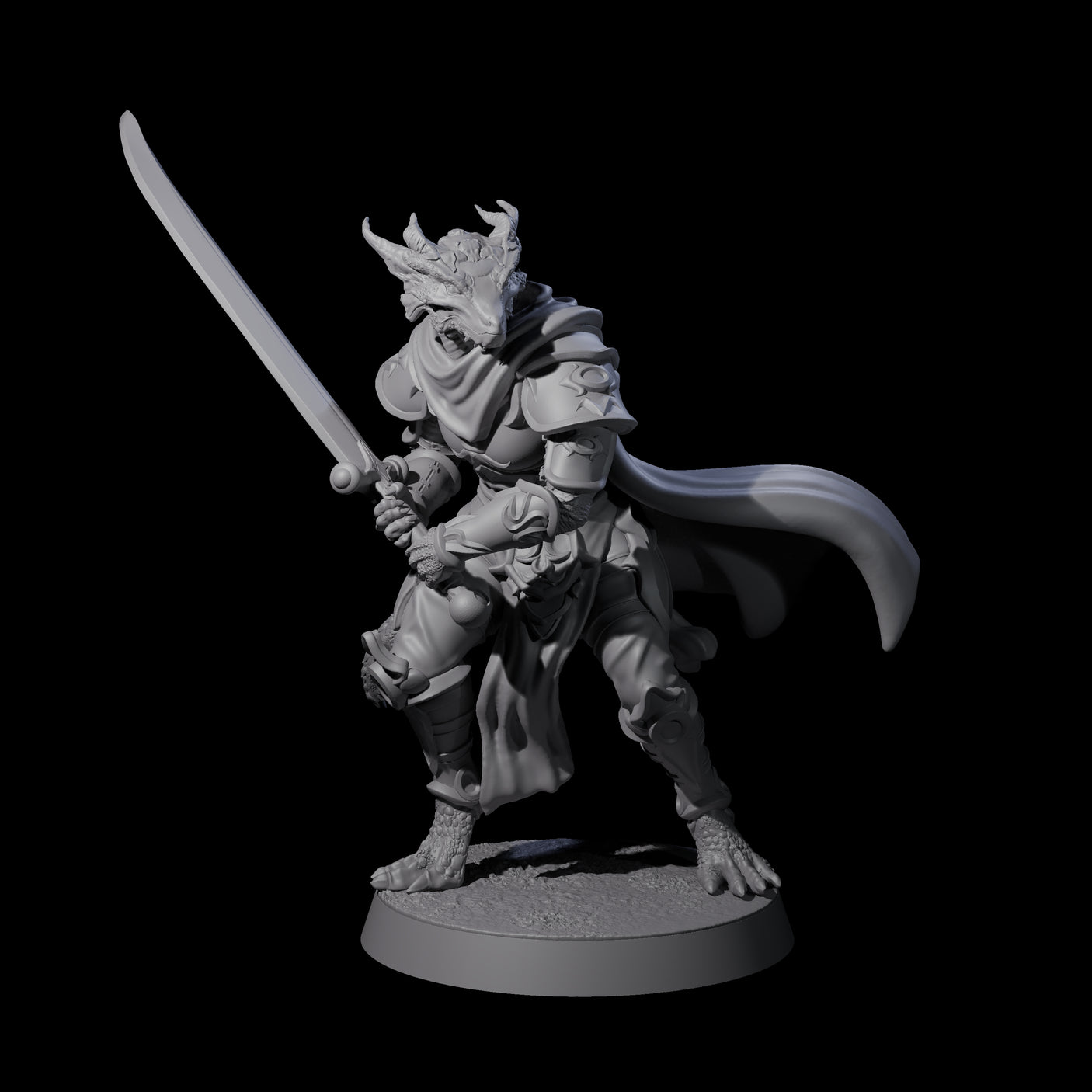 Valiant Dragonborn Crusader D Miniature for Dungeons and Dragons, Pathfinder or other TTRPGs