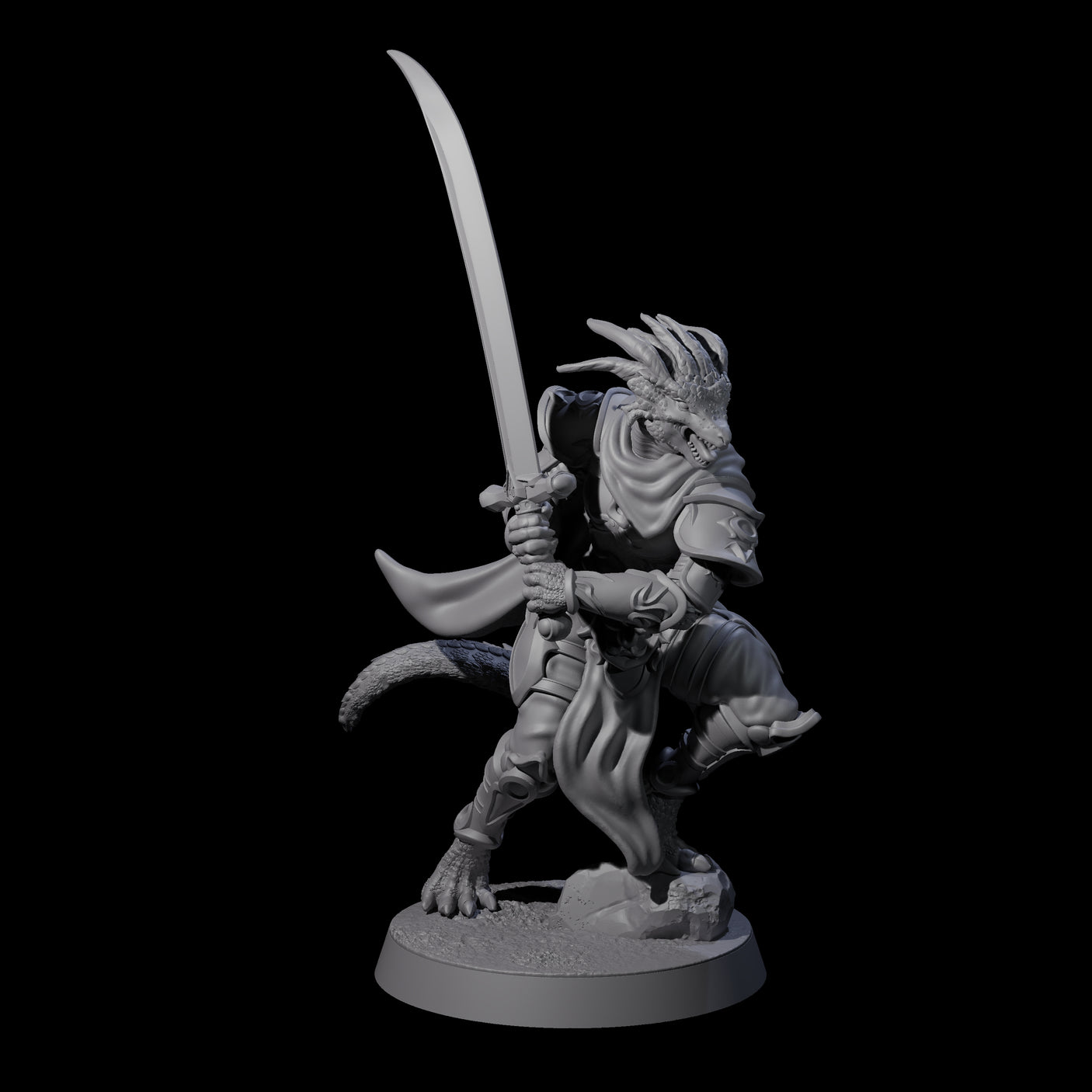 Valiant Dragonborn Crusader E Miniature for Dungeons and Dragons, Pathfinder or other TTRPGs