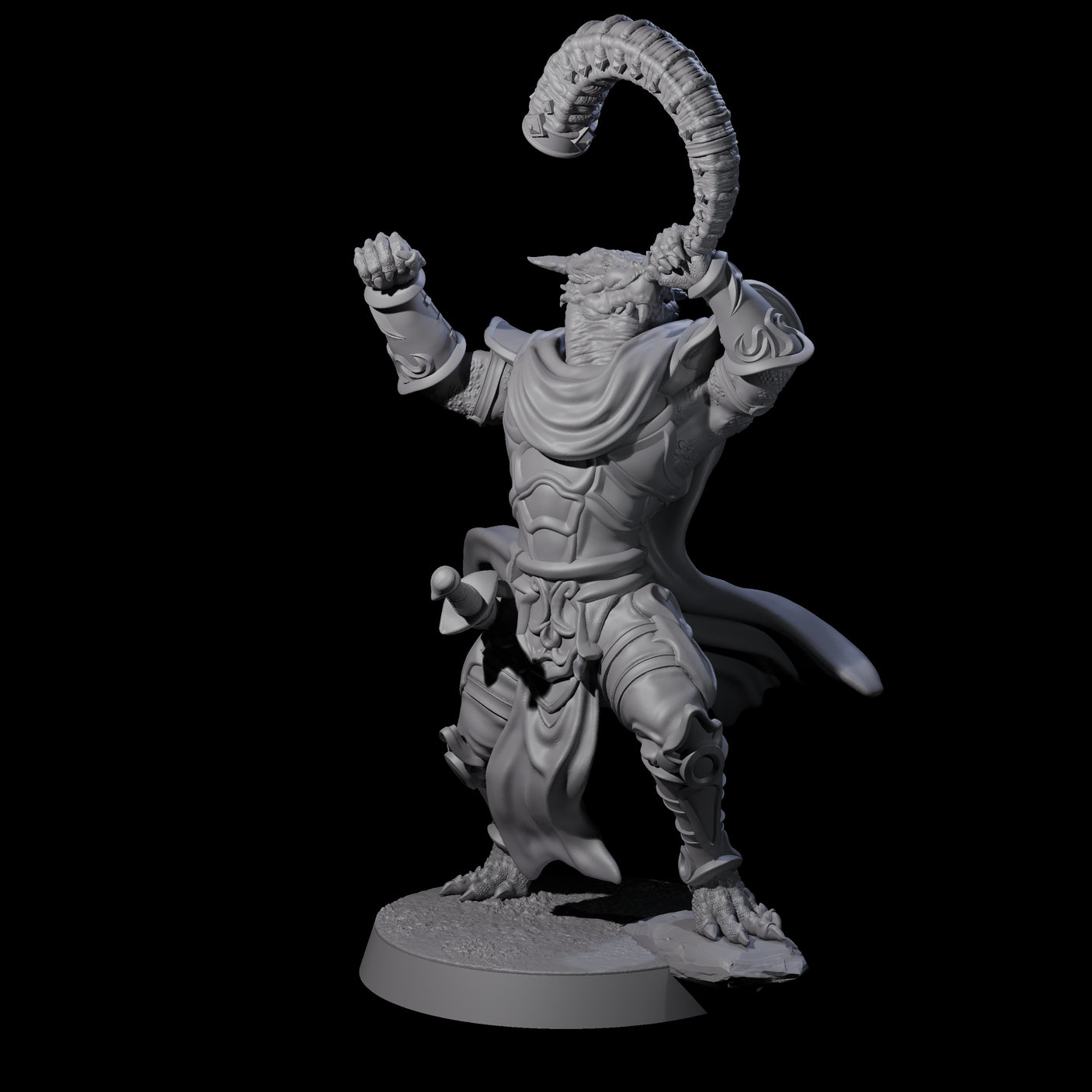 Valiant Dragonborn Crusader F Miniature for Dungeons and Dragons, Pathfinder or other TTRPGs