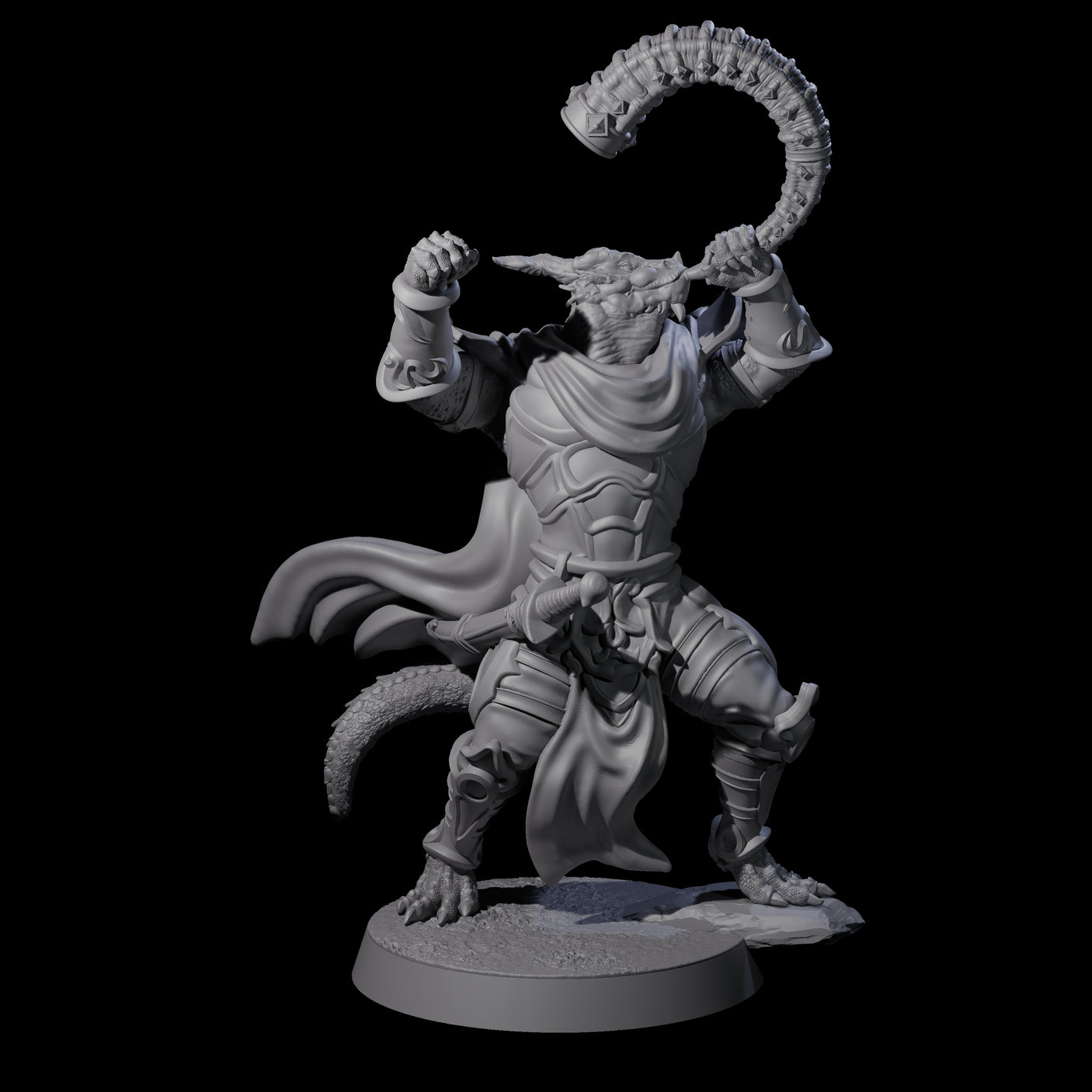 Valiant Dragonborn Crusader F Miniature for Dungeons and Dragons, Pathfinder or other TTRPGs