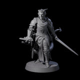 Valiant Tiefling Knight A Miniature for Dungeons and Dragons, Pathfinder or other TTRPGs