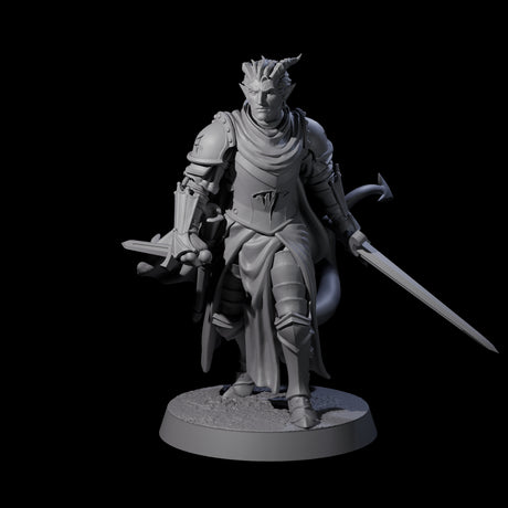 Valiant Tiefling Knight A Miniature for Dungeons and Dragons, Pathfinder or other TTRPGs