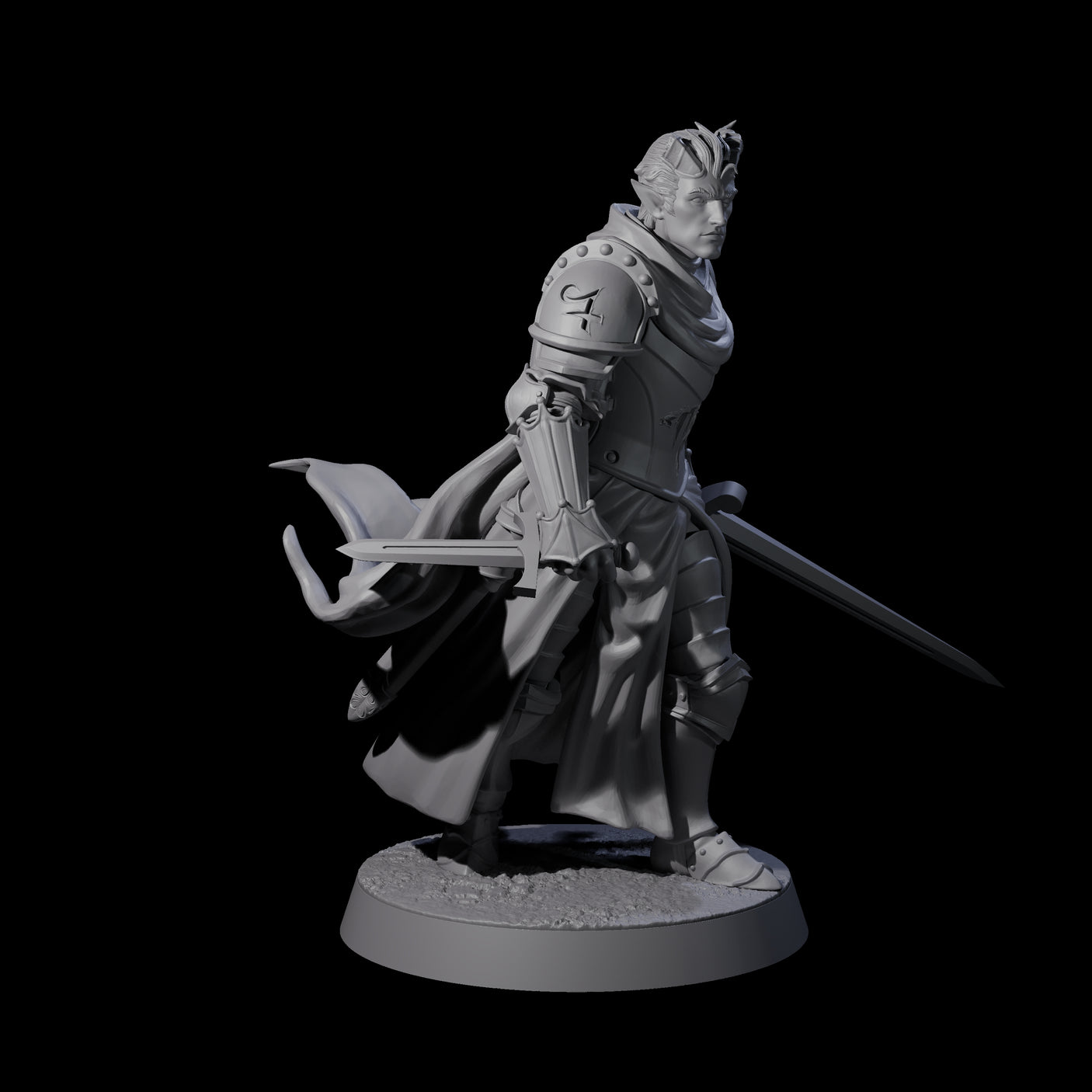 Valiant Tiefling Knight A Miniature for Dungeons and Dragons, Pathfinder or other TTRPGs