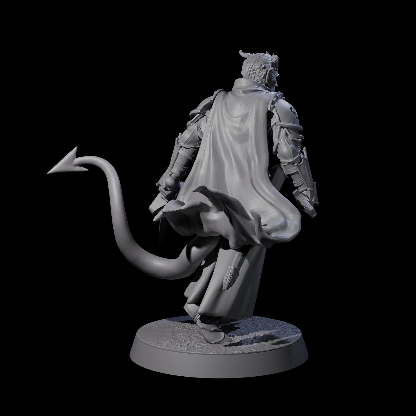 Valiant Tiefling Knight A Miniature for Dungeons and Dragons, Pathfinder or other TTRPGs