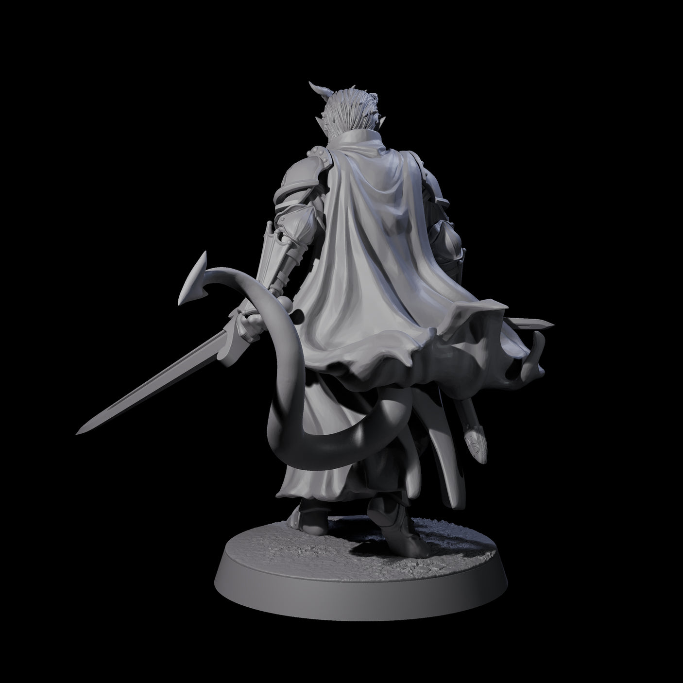 Valiant Tiefling Knight A Miniature for Dungeons and Dragons, Pathfinder or other TTRPGs