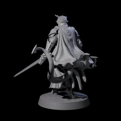 Valiant Tiefling Knight A Miniature for Dungeons and Dragons, Pathfinder or other TTRPGs