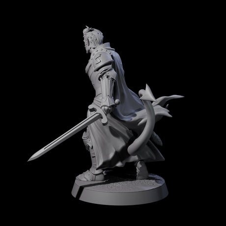 Valiant Tiefling Knight A Miniature for Dungeons and Dragons, Pathfinder or other TTRPGs