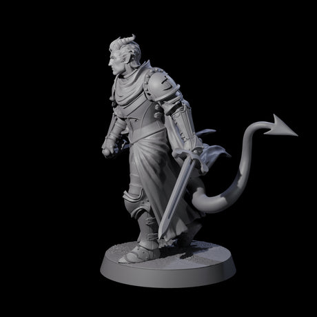 Valiant Tiefling Knight A Miniature for Dungeons and Dragons, Pathfinder or other TTRPGs