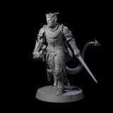 Valiant Tiefling Knight A Miniature for Dungeons and Dragons, Pathfinder or other TTRPGs